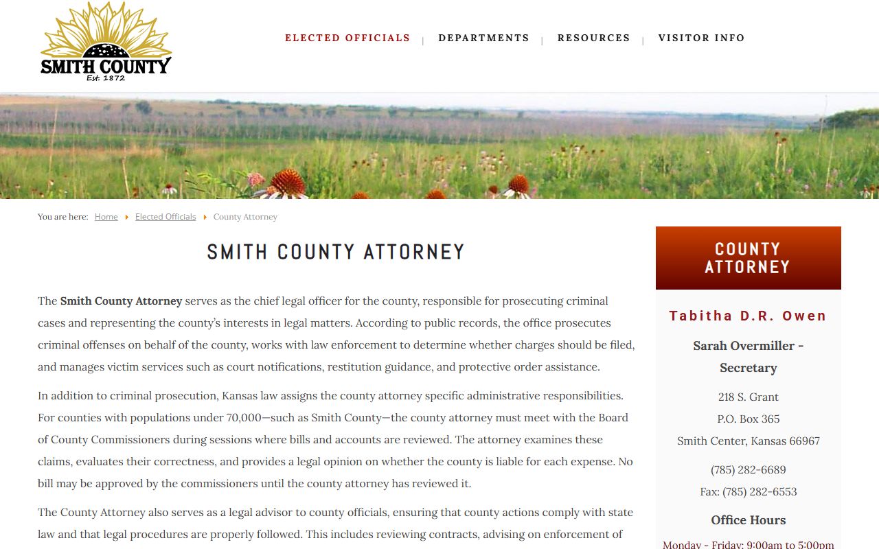 Smith County Attorney page for court records after jail arrest